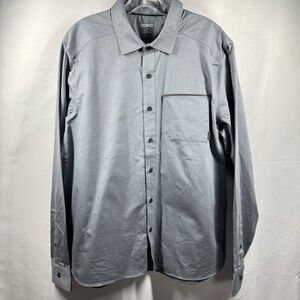 OGIO Men’s Large Gray Casual Button Down Shirt Long‎ Sleeve
